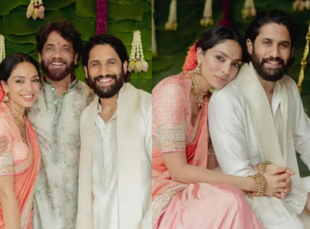 Naga Chaitanya Engagement: Naga Chaitanya और शोभिता धुलिपाला की सगाई की खूबसूरत तस्वीरें सामने आईं नागार्जुन ने किया बहू का स्वागत!